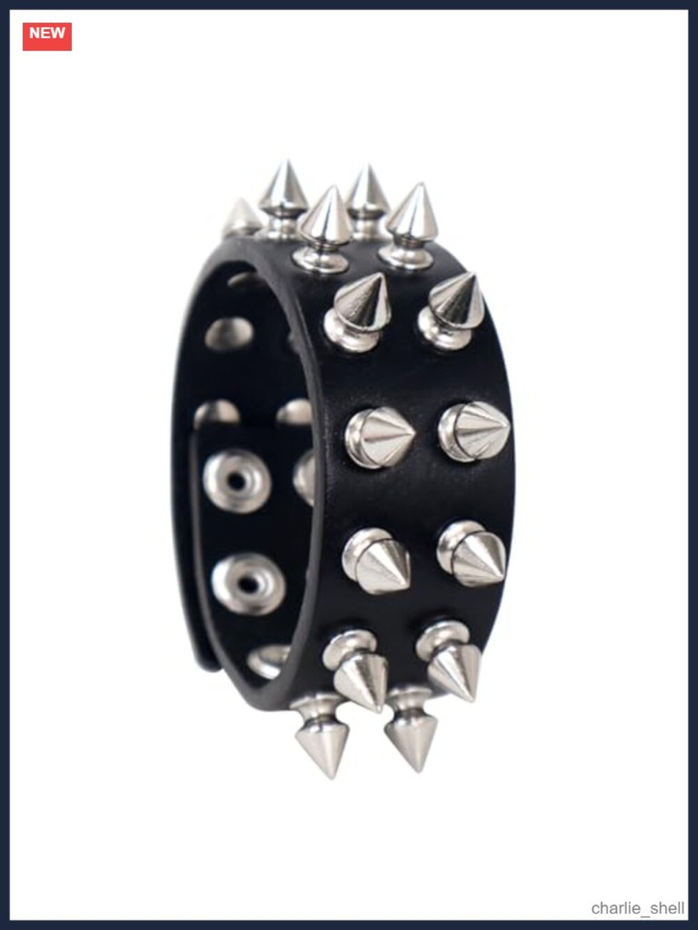 Genuine Leather Studded Spike Rivet Cuff Bracelet Punk Gothic Wristband
